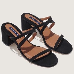 Margaux Perry black suede strappy heels sandals size 39.5